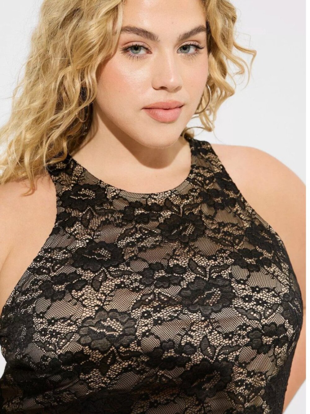 NWT Torrid Stretch Lace High Neck Tank Size 2 - Picture 5 of 6